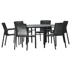 Westminster Madison Round 6 Seater Garden Dining Set Charcoal Grey